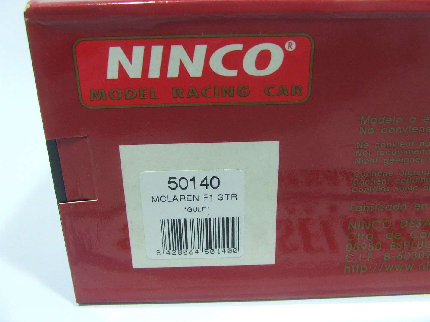 NINCO 50140 McLaren F1 GTR GULF #33 Bellm Weaver Lehto 1/32 Slot Car