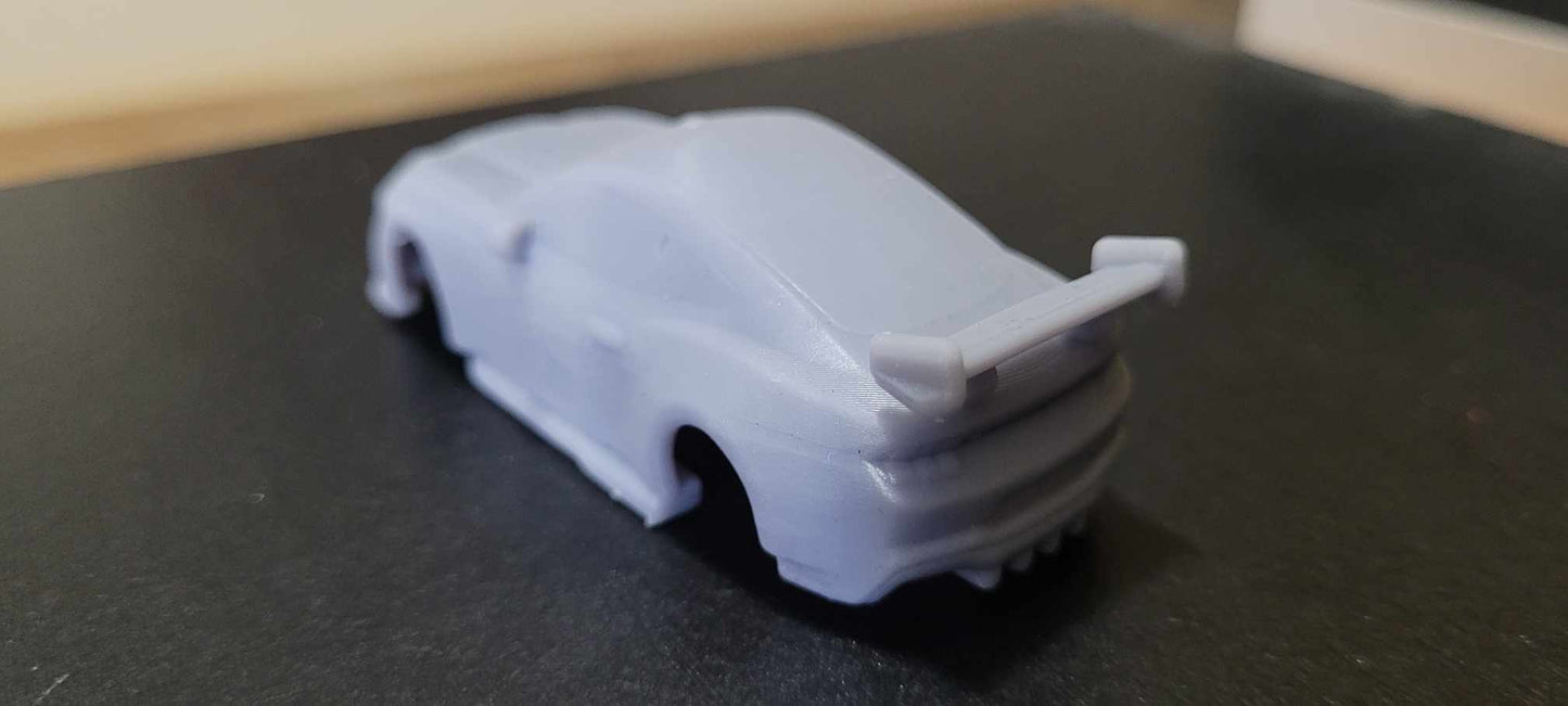 Ford Mustang Supercar 3D printed body 1/64 scale HO with solid windows