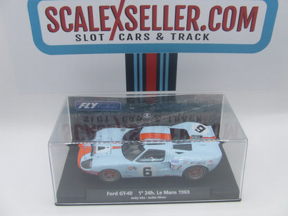 A185 Fly Ford Gulf GT40 1st Place 24H Le Mans 1969 Jacky Ickx - Jackie Oliver 1:32 Slot Car