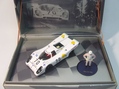 W02 GB Track by Fly Campeones Porsche 917K w/Alex Soler Roig Diecast Figure, #70 1:32 Slot Car