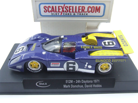 Solt.it CA51B Ferrari 512M 3rd 24hr Daytona 1971 #6 Sonoco 1/32 slot car. Like new in box.