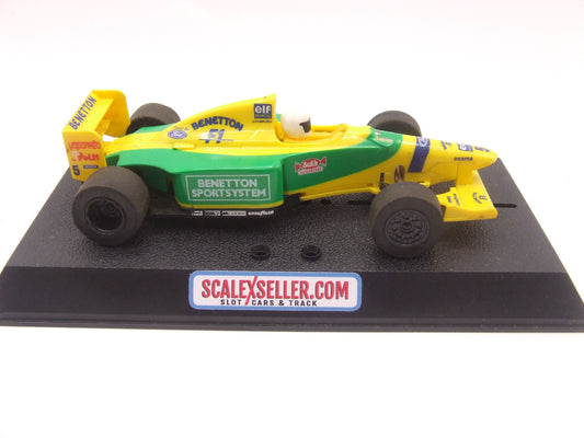 Scalextric C492(Type 2 limited run) Ford Benetton B193 Schumacher F1 Car White Helmet. 1/32 Slot Car