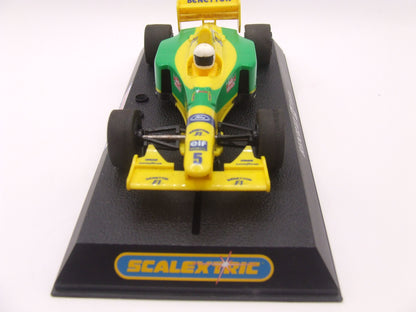 Scalextric C492(Type 2 limited run) Ford Benetton B193 Schumacher F1 Car White Helmet. 1/32 Slot Car