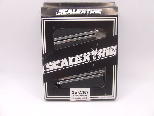 Scalextric Classic 2 x C.157 Short Straights, ex shop stock new in box