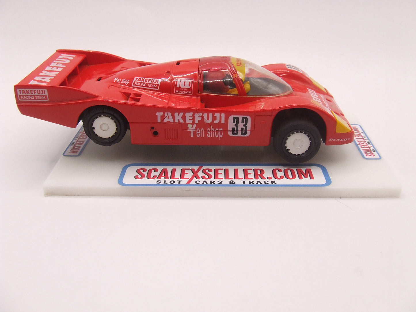 Scalextric C0188 Porsche 962 Lemans sportscar #24 Red & Yellow Takefuji slot car 1/32 Scale