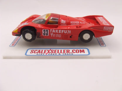 Scalextric C0188 Porsche 962 Lemans sportscar #24 Red & Yellow Takefuji slot car 1/32 Scale