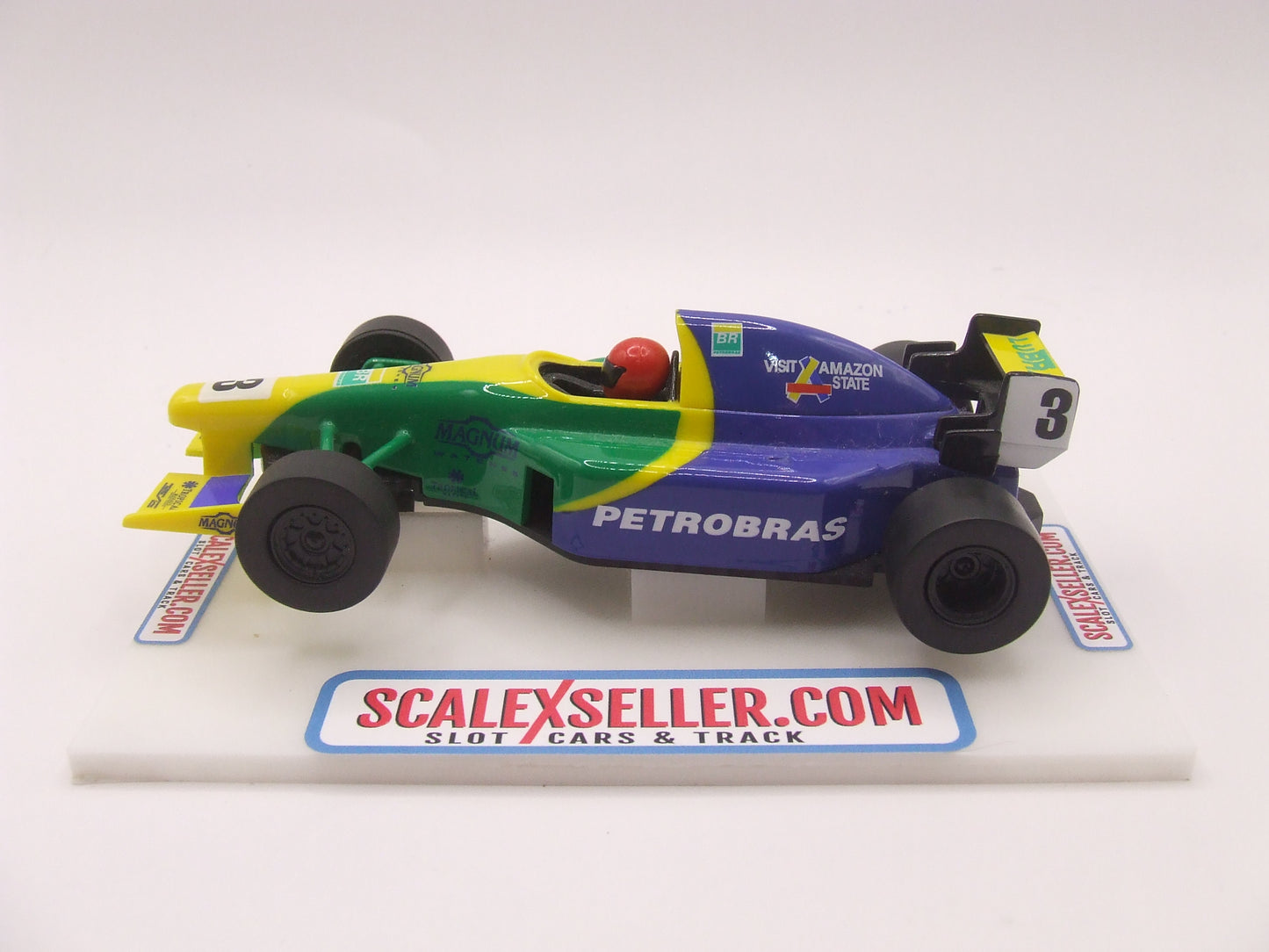 Scalextric C2460 Petrobras #3 F1 slot car Blue Yellow & Green livery 1/32 scale