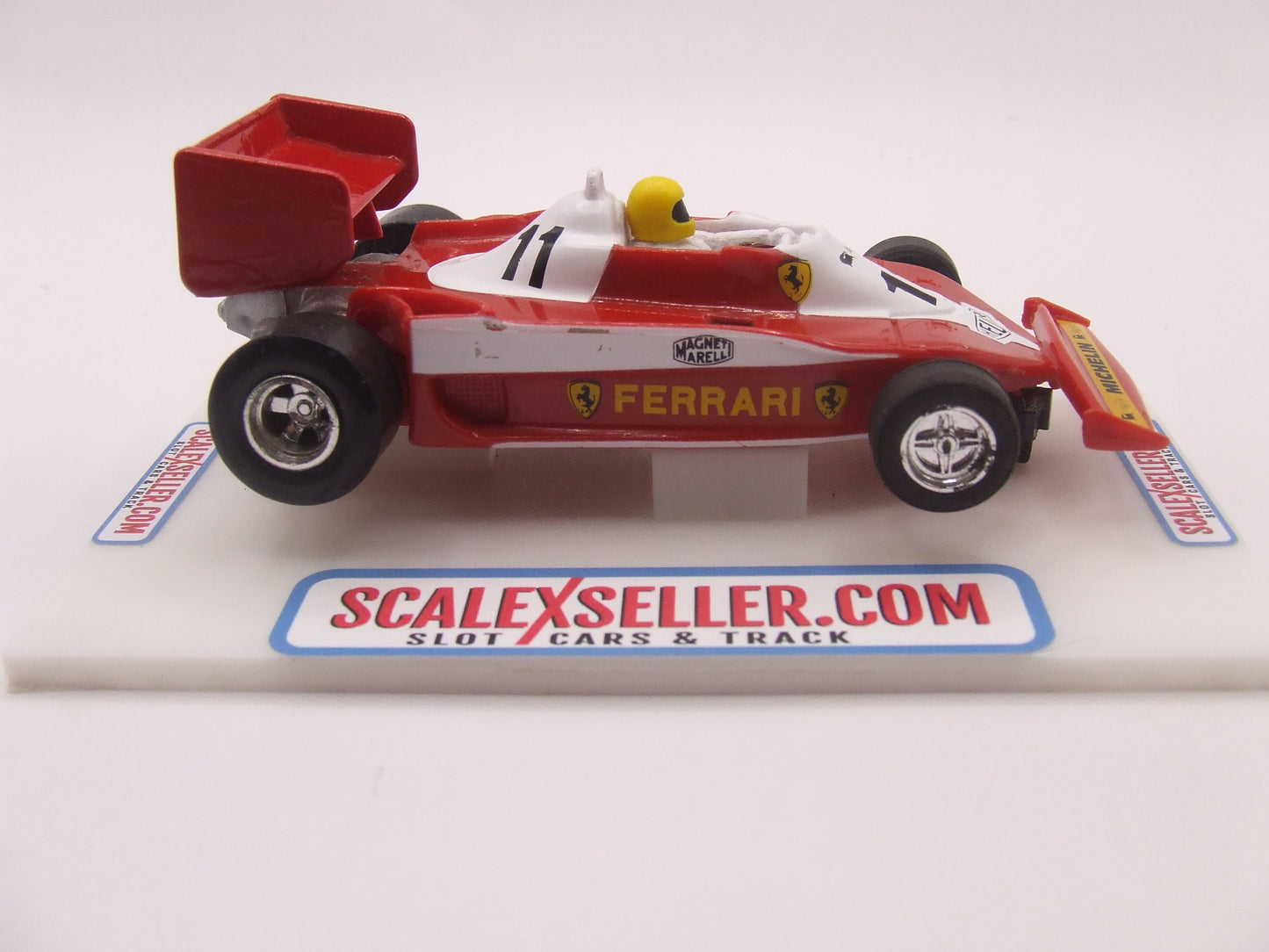 Scalextric Classic C136 Ferrari 312T3 F1 Car #11 Red on White livery 1/32 scale slot car