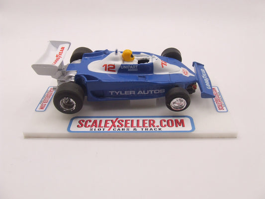 Scalextric Classic C136-C0377  Ferrari 312 F2 Car #12 Blue on White Tyler Autos livery 1/32 scale slot car