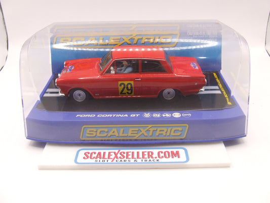 Ford Cortina GT C3032 Scalextric Slot Car 1/32 scale #19 Red 1964 Coupe Des Alpes