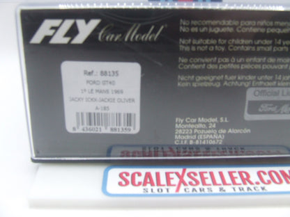A185 Fly Ford Gulf GT40 1st Place 24H Le Mans 1969 Jacky Ickx - Jackie Oliver 1:32 Slot Car