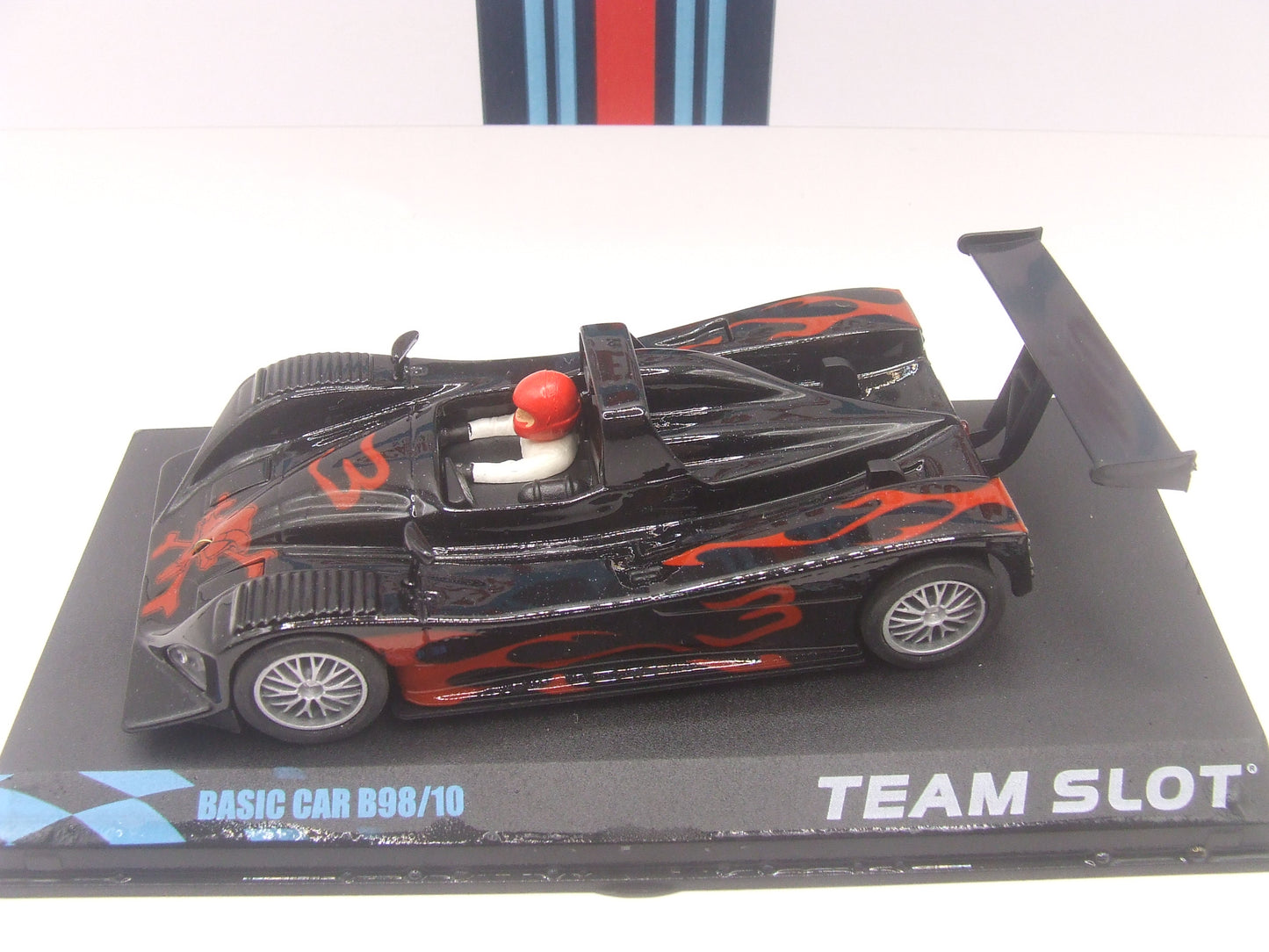 Team Slot Lola B98/10 #3 Metallic Black & Blue paint with flames graphics 1/32 slot car