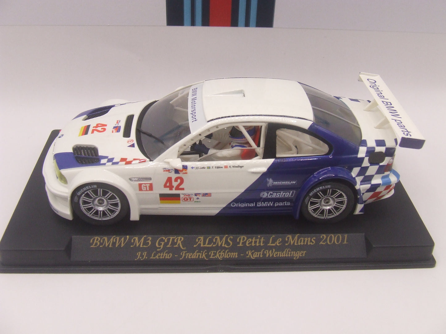 Fly Car Model BMW M3 GTR #42 "Original BMW Parts" – ALMS Petit Le Mans 2001 – Lehto/Ekblom/Wendlinger – 1:32 Slot Car
