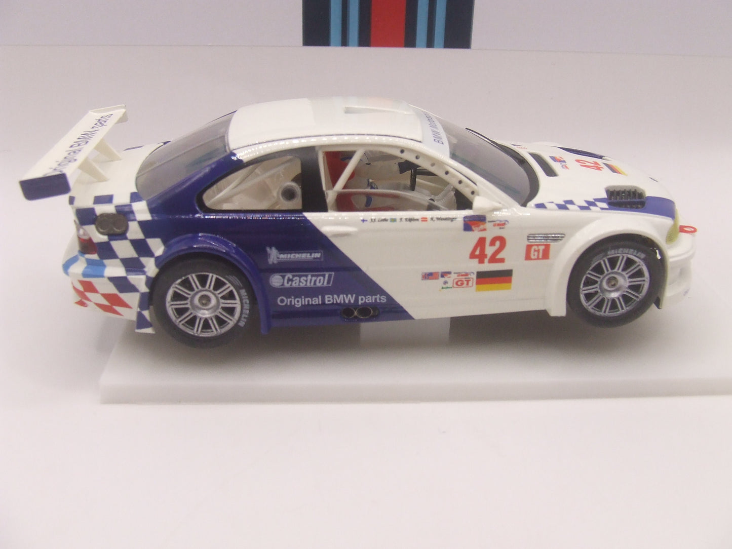 Fly Car Model BMW M3 GTR #42 "Original BMW Parts" – ALMS Petit Le Mans 2001 – Lehto/Ekblom/Wendlinger – 1:32 Slot Car