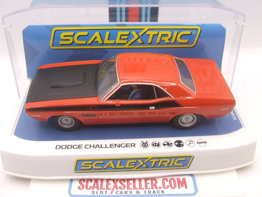 Scalextric Dodge Challenger T/A "Red & Black" 340 Six Pack – 1:32 Slot Car C4065