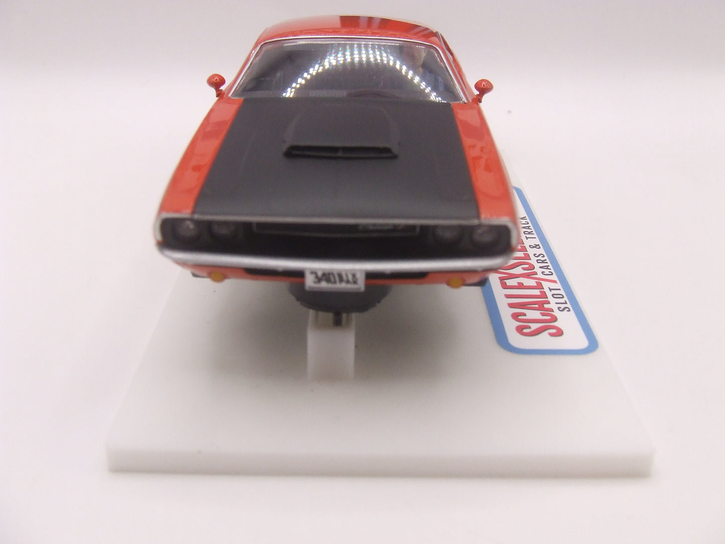 Scalextric Dodge Challenger T/A "Red & Black" 340 Six Pack – 1:32 Slot Car C4065
