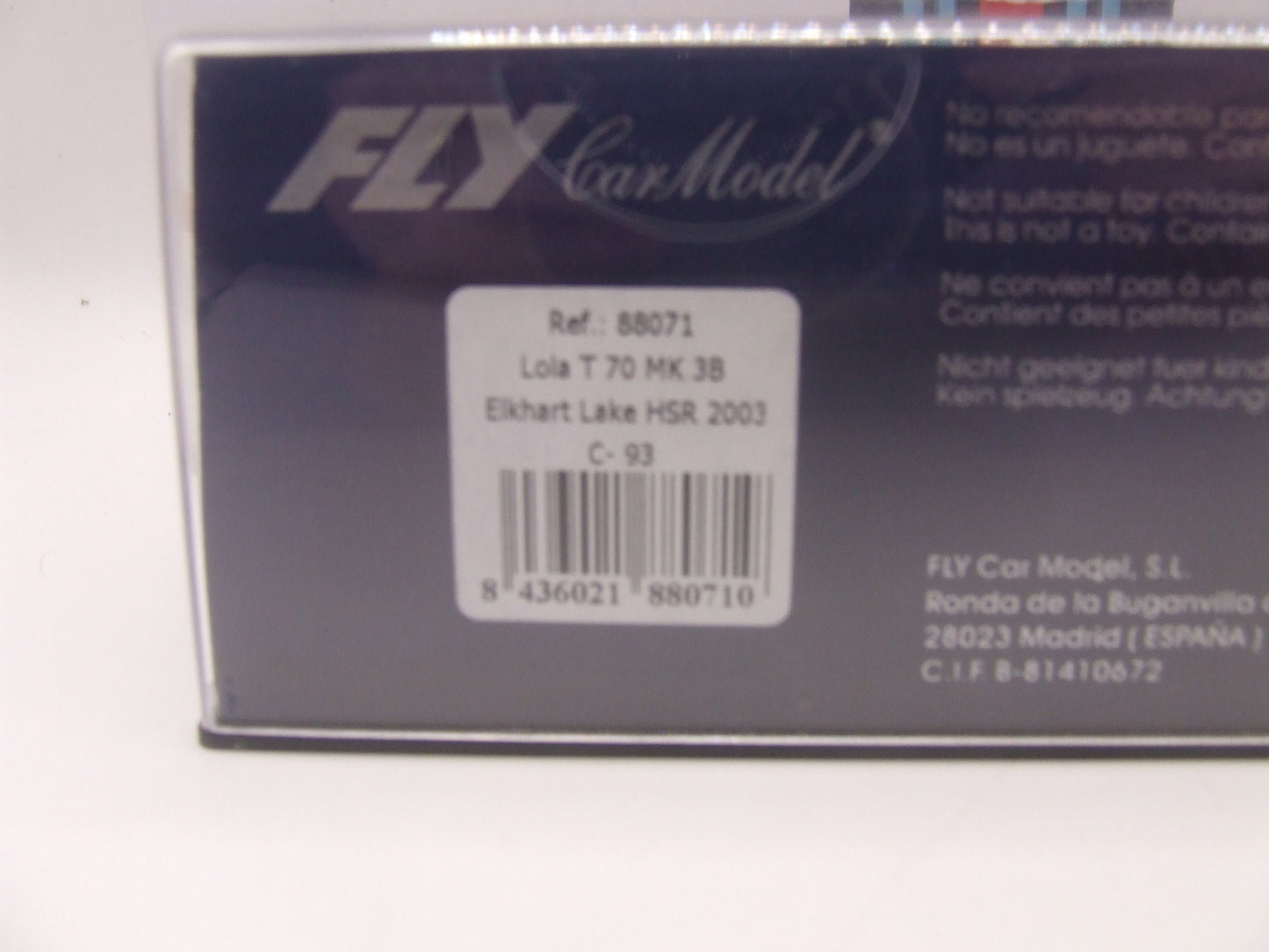 FLY Lola T70 MkIIIB "Elkhart Lake HSR 2003" #2 – Peter Kitchak – NIB – Ref. 88071