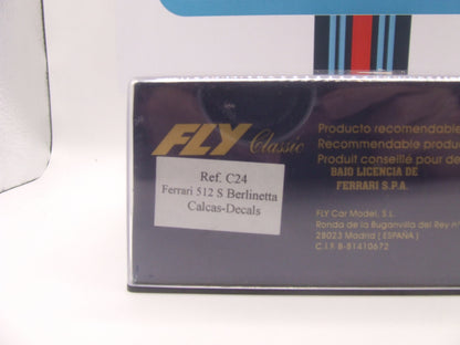 FLY Ferrari 512 S Berlinetta "Calcas-Decals" – Red, Apply-Your-Own Livery – NIB – Ref. C24