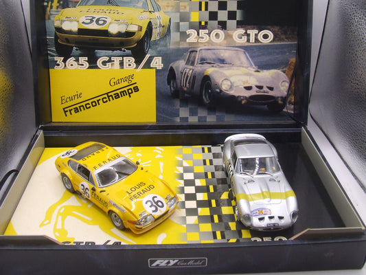 Fly Ferrari Yellow 365 GTB & Silver 250 GTO Team Ecurie Francorchamps Box Set 96096