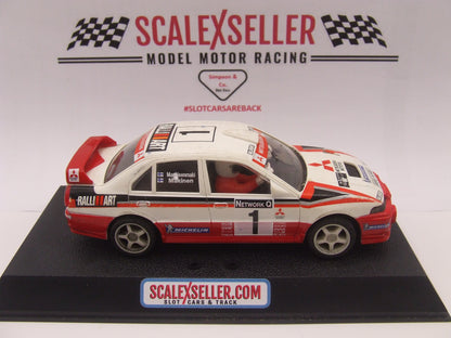 SCX Mitsubishi Lancer EVOIV #1 Mannisenmaki Makinen RalliART White on Red