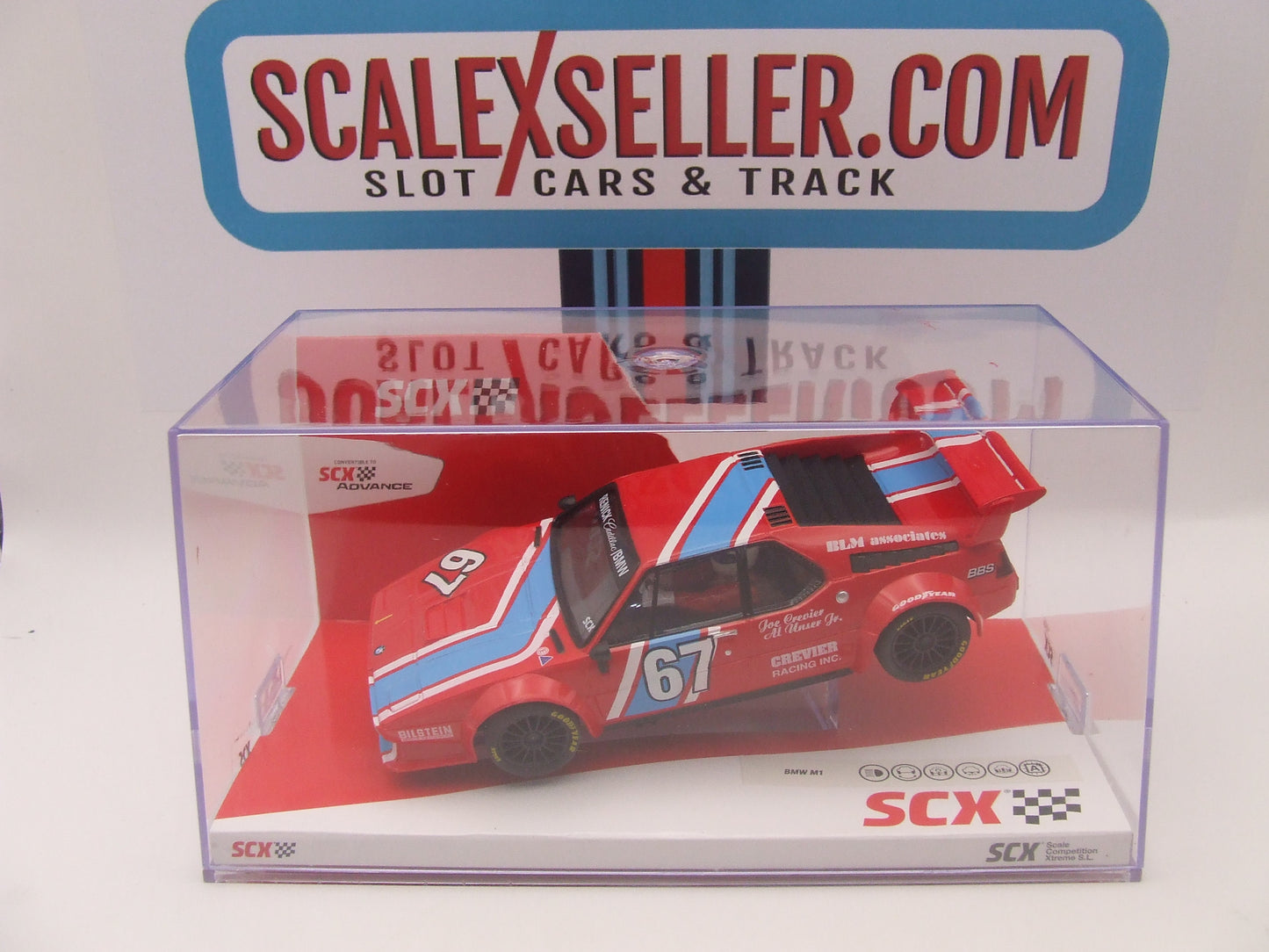 New SCX Classic BMW M1 - Crevier Racing U10452 1/32 scale slot car