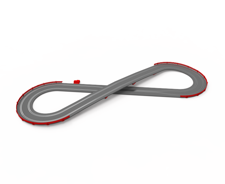 SCX Classic Open Rally set U10543 with Grand Chicane 1/32 Scale slot car set