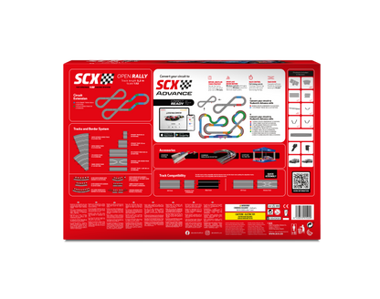 SCX Classic Open Rally set U10543 with Grand Chicane 1/32 Scale slot car set