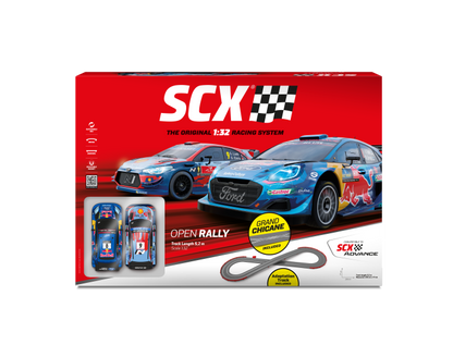 SCX Classic Open Rally set U10543 with Grand Chicane 1/32 Scale slot car set